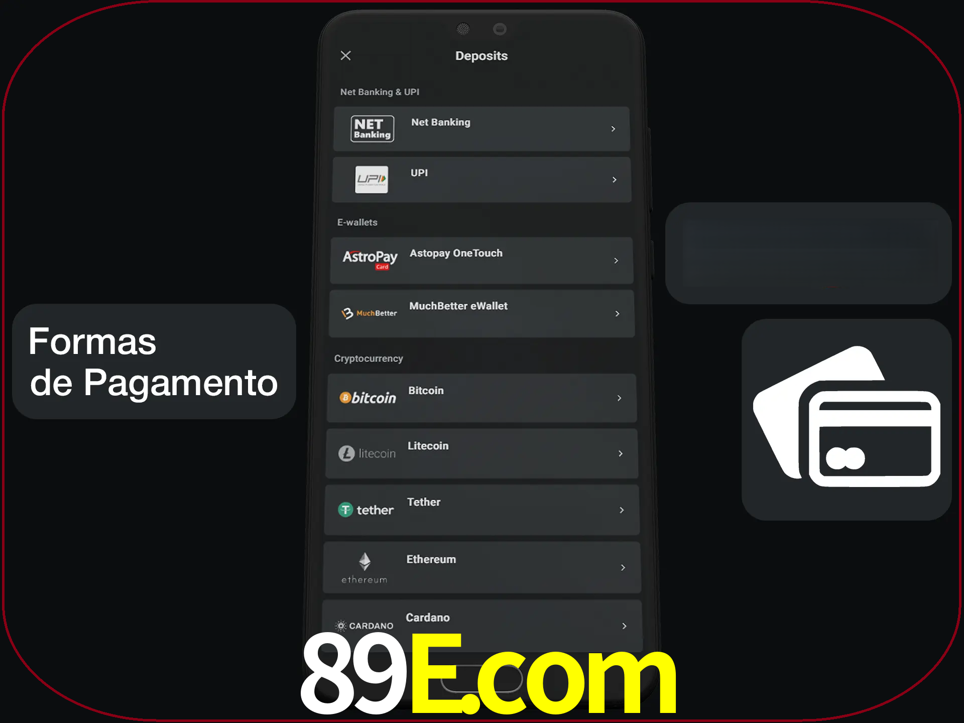 Escolha a forma de pagamento de sua preferência.